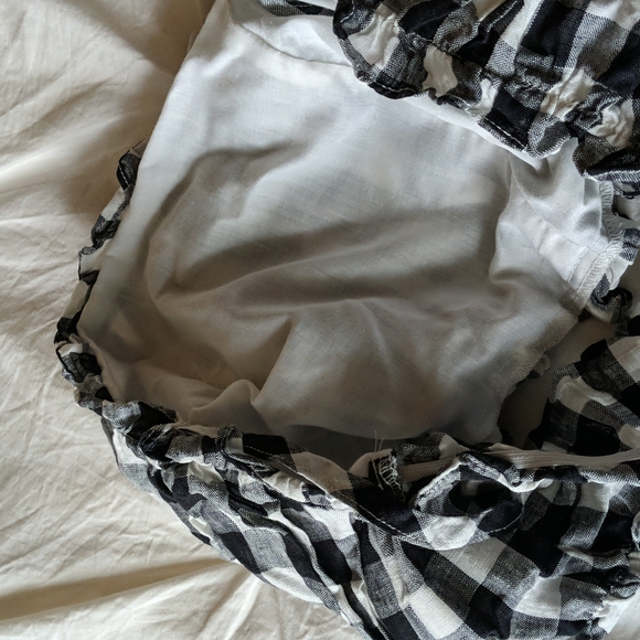 ❄️ 3/$25 Gingham Black and White Check Ruffle Tube Bra Top - Picture 7 of 9